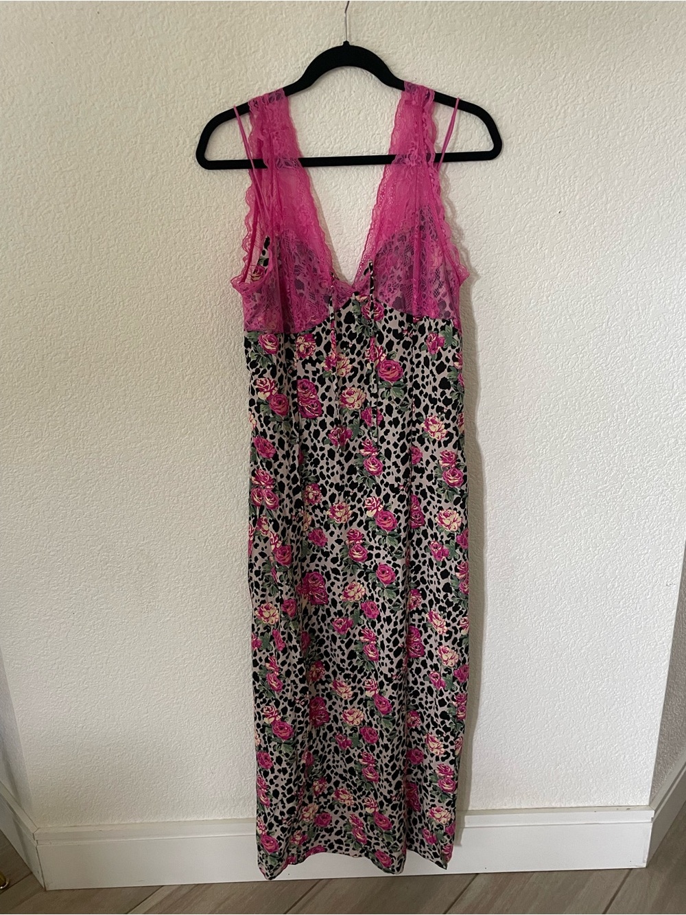 Luv Betsey Floral Maxi Dress Size L NWT Boho Cottagecore Pink